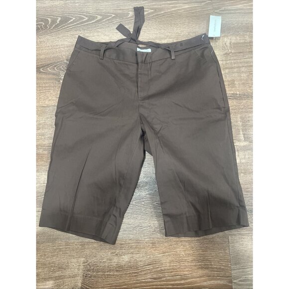 John Paul Richards Cotton Cargo Pants Brown 14 2 Pocket belted Summer‎ NEW - Picture 12 of 14